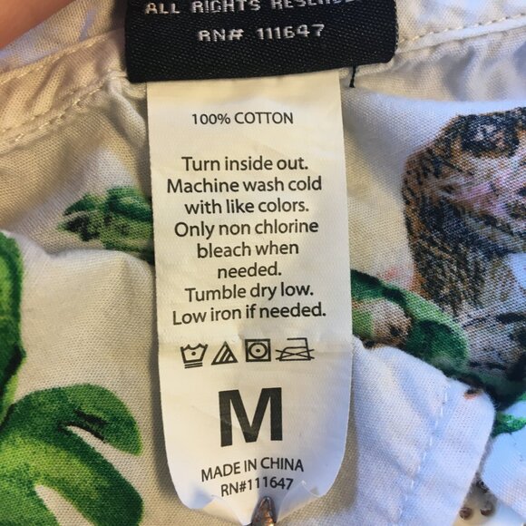 Jurassic World Hawaiian Camp Shirt Mens Med White All Over Jurassic Park Print - Picture 9 of 10